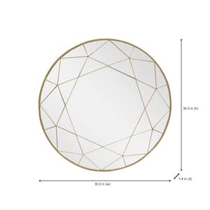 Medium Round Gold Modern Mirror (30 in. Diameter)