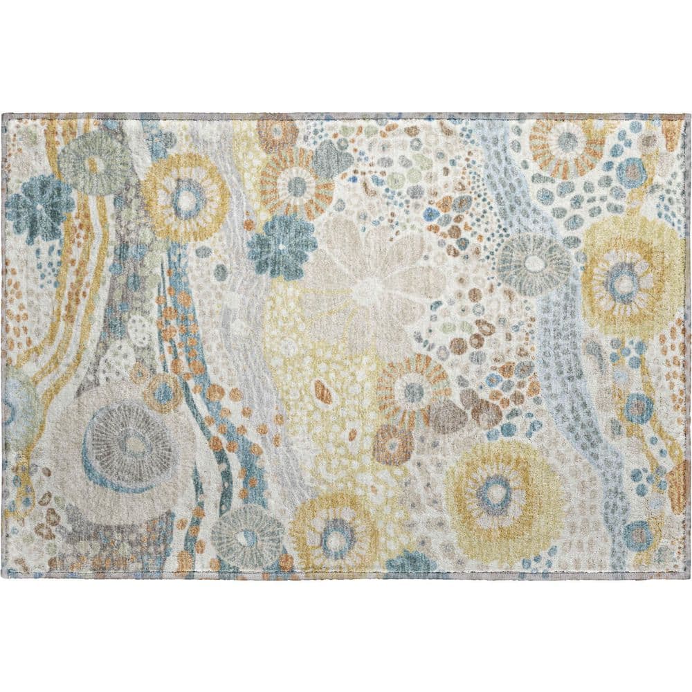 Mayfield Premium Machine Washable Abstract AMF2498 Ivory 2 ft. x 3 ft. Accent Rug price history on PriceWatchPro