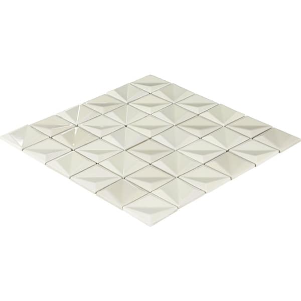 Daltile Artefino Vintage Pearl 12 in. x 12 in. Glossy Porcelain