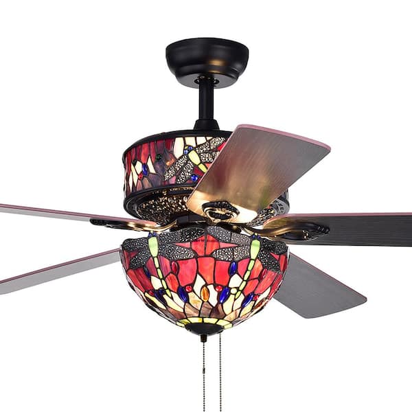 Warehouse Of Tiffany Jalev 52 In. Indoor Matte Black Ceiling Fan With 