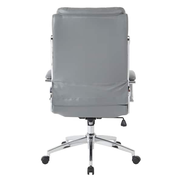 OSP Home Furnishings Executive Gray Faux Leather High Back Chair