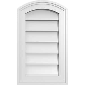 12 in. x 20 in. Arch Top Surface Mount PVC Gable Vent: Functional with Brickmould Frame