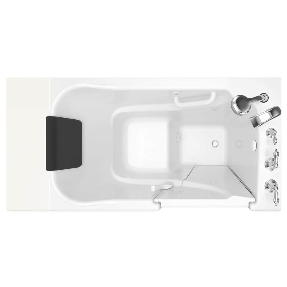 White Gelcoat Fiberglass Walk-In Soaking Bathtub with Faucet