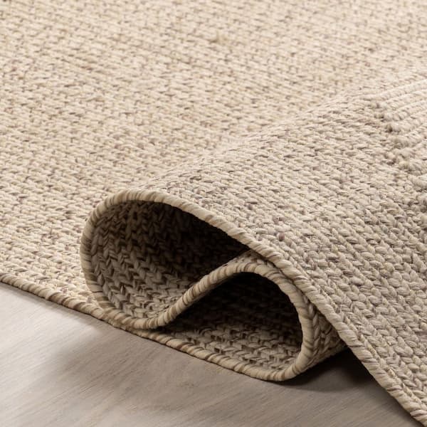 ラグ cotton mini rug 9dot brown nuLOOM Lefebvre Casual Braided Tan 8 ft. x 11 ft. Patio