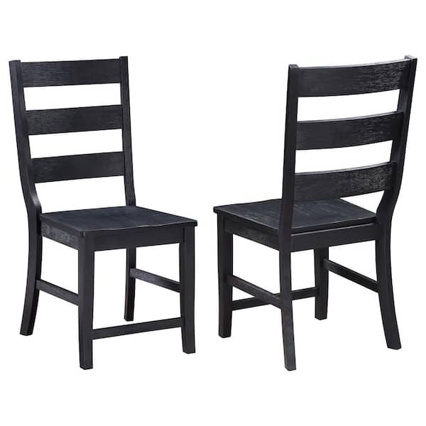 Coaster Newport Black Ladder Back Dining Side Chair (Set of 2)