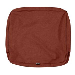 Montlake FadeSafe 25 in. W x 18 in. H x 4 in. D Patio Lounge Back Cushion Slip Cover in Heather Henna Red