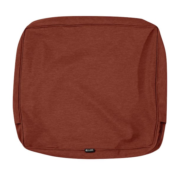 Classic Accessories Montlake FadeSafe 21 in. W x 22 in. H x 4 in. D Patio Lounge Back Cushion Slip Cover in Heather Henna Red
