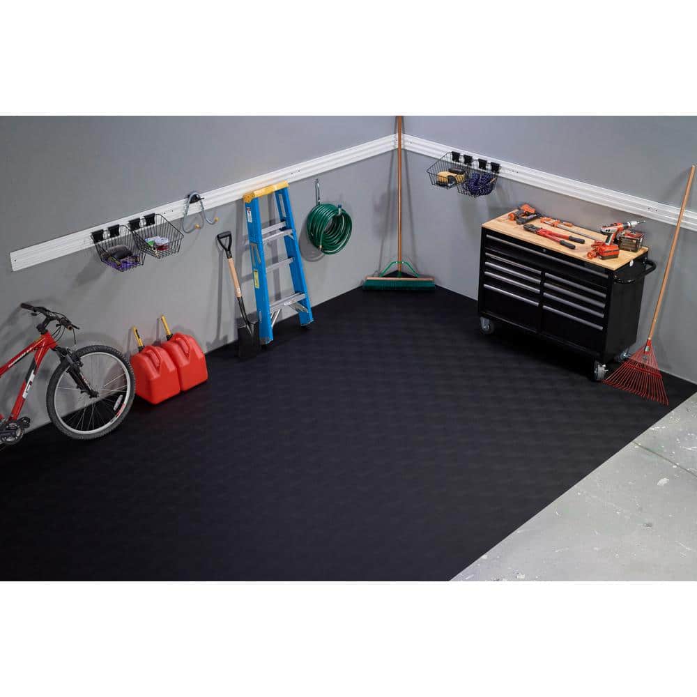 Levant Midnight Black Vinyl Garage Flooring Roll