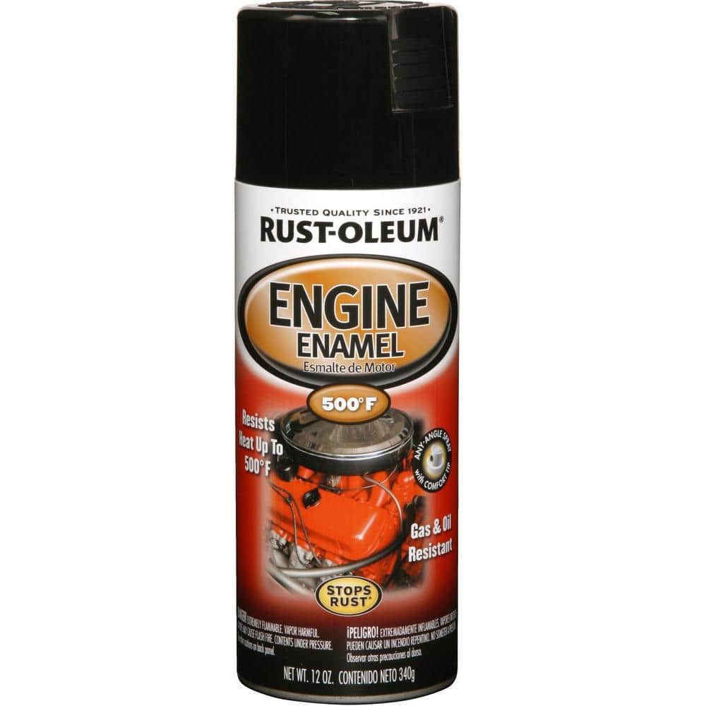 6-Pack of 12 oz Rust-Oleum Brands 248932 Black Automotive Engine Enamel Spray Paint, Gloss