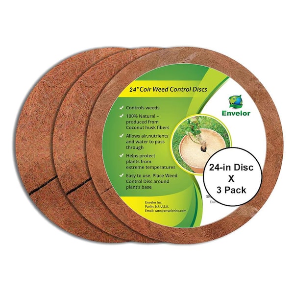 Envelor 0.3 in. x 24 in. Coconut Fibers Mulch Tree Ring Protector Mat (3-pack)