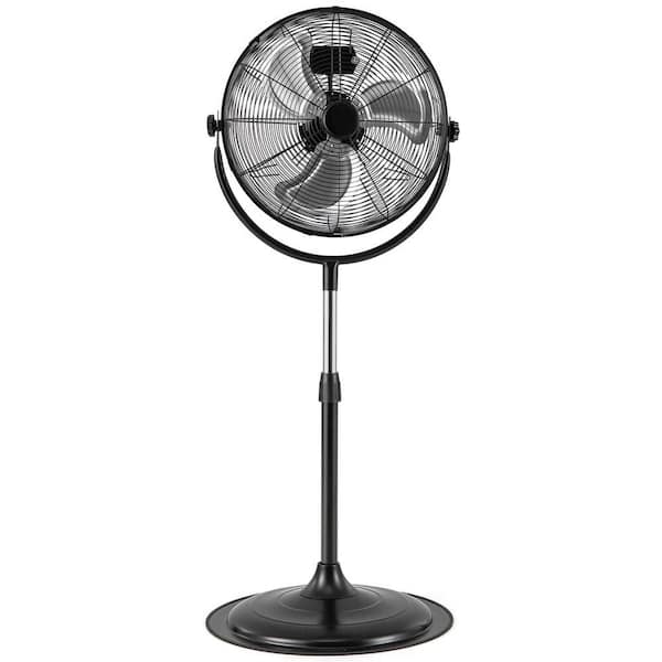 21.5 in. High Velocity Standing Floor Fan in Black with 3 Speeds 360° Tilt & Adjustable Height for Home Office