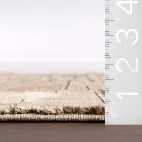 Chandani Abstract Machine Washable Green 4 ft. x 6 ft. Indoor/Outdoor Patio Rug