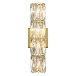 8.1 in. 4-Light Gold Modern Wall Sconce with Standard Shade