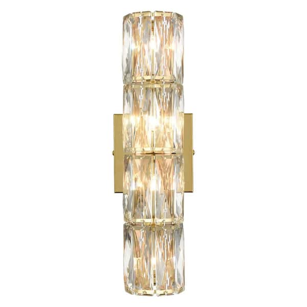 CLAXY 8.1 in. 4-Light Gold Modern Wall Sconce with Standard Shade