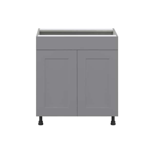 J COLLECTION Bristol Painted Slate Gray Shaker Assembled Sink Base Kitchen Cabinet (30 in. W x 34.5 in. H x 24 in. D)