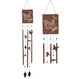 Signature Collection, Victorian Garden Chime, Butterfly 52 in. Rust Wind Chime VGCBU