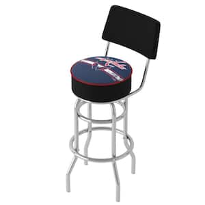 Washington Capitals Logo 31 in. Red Low Back Metal Bar Stool with Vinyl Seat