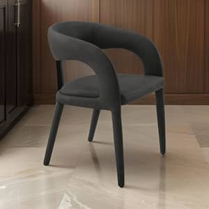 Black Faux Leather Wooden Frame Dining Chair