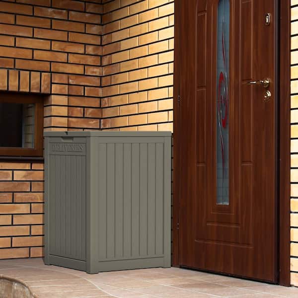 Ama pear Gray 48 Gal. Waterproof Lockable Resin Package Delivery