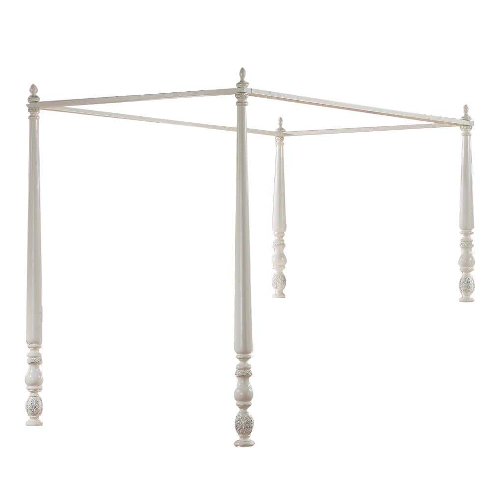 ACME Dorothy Transitional Wood Twin Size Canopy in Ivory Finish