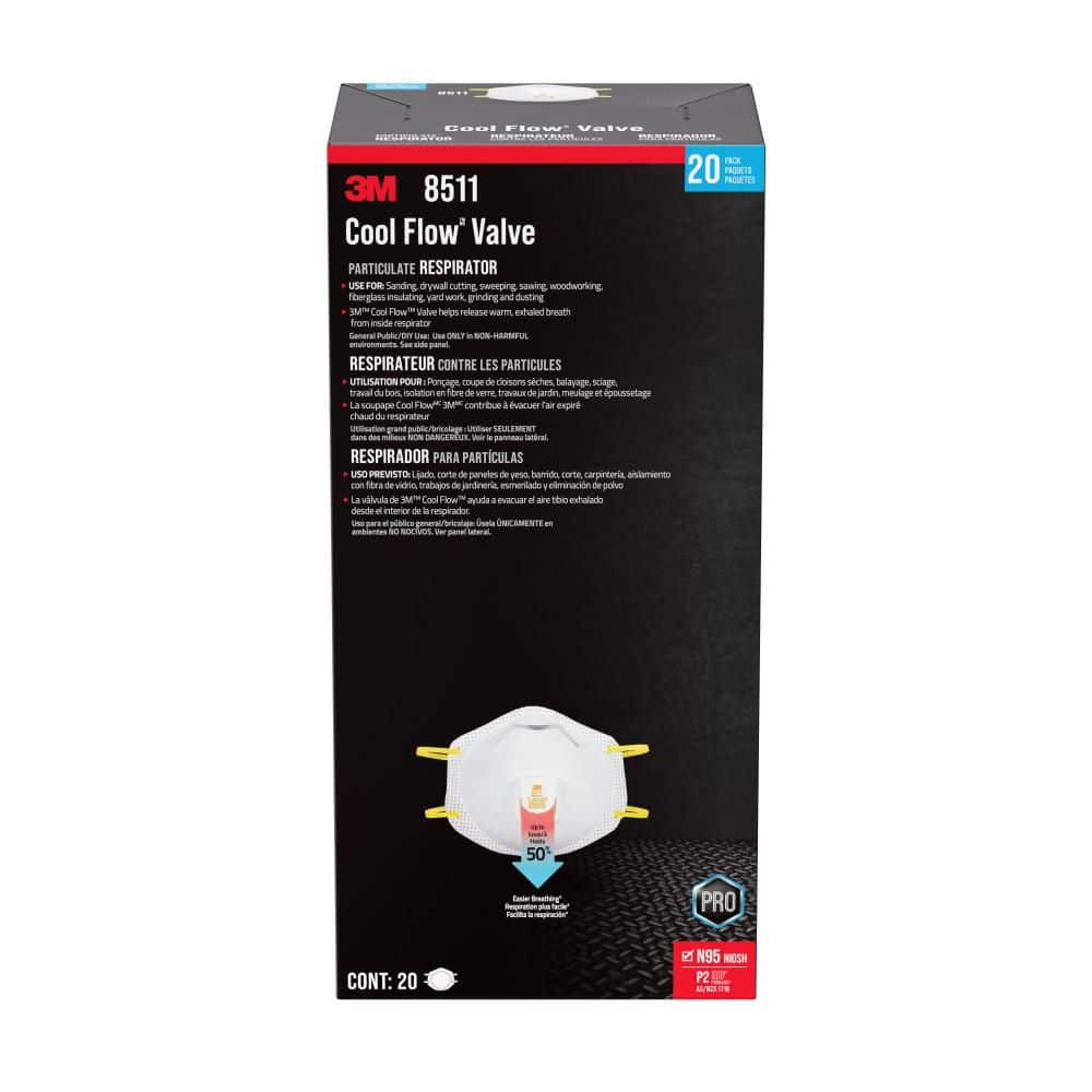 3M Cool Flow Valve Particulate Respirator, 20 Pack