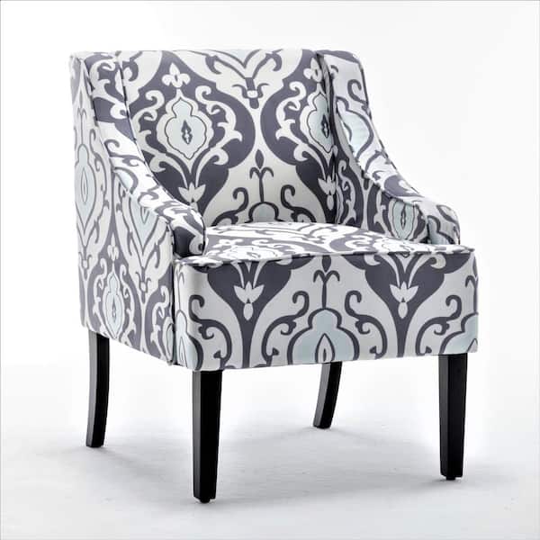 US Pride Furniture Correen 25 in. Wide White Gray Microfiber Accent Chair