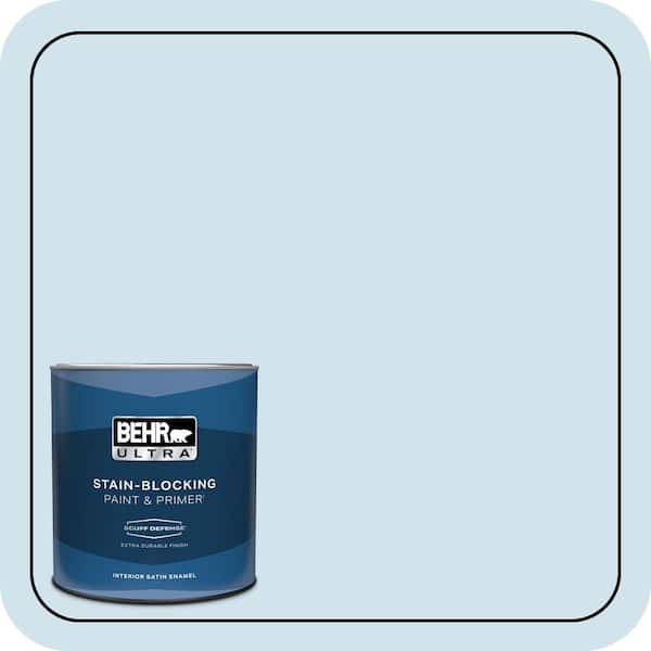 BEHR ULTRA 1 qt. #550A-1 Sea Sprite Extra Durable Satin Enamel Interior Paint & Primer