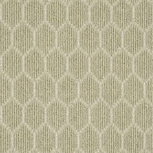 Entanglement - Meadow/Ivory - Green 12 ft. 27 oz. Wool Pattern Installed Carpet