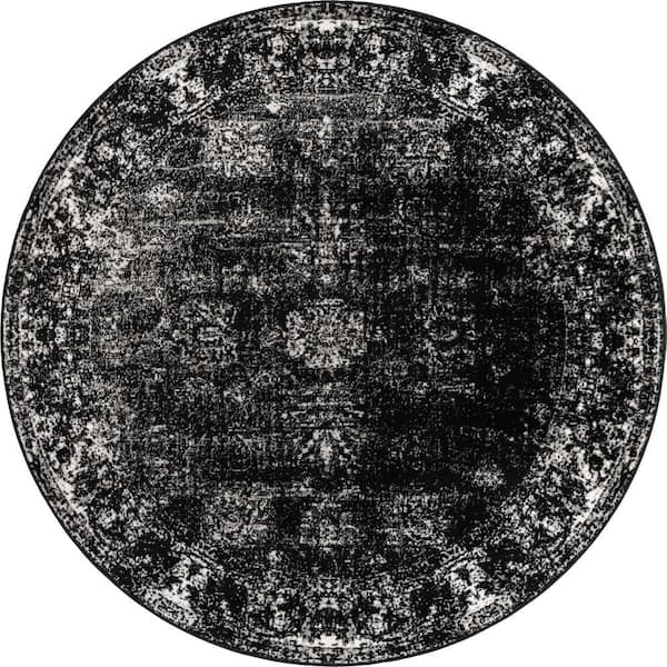 Sofia Casino Black 7 ft. x 7 ft. Area Rug