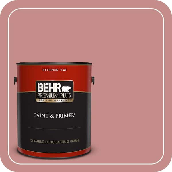 BEHR PREMIUM PLUS 1 gal. #BIC-32 Grand Sunset Flat Exterior Paint & Primer