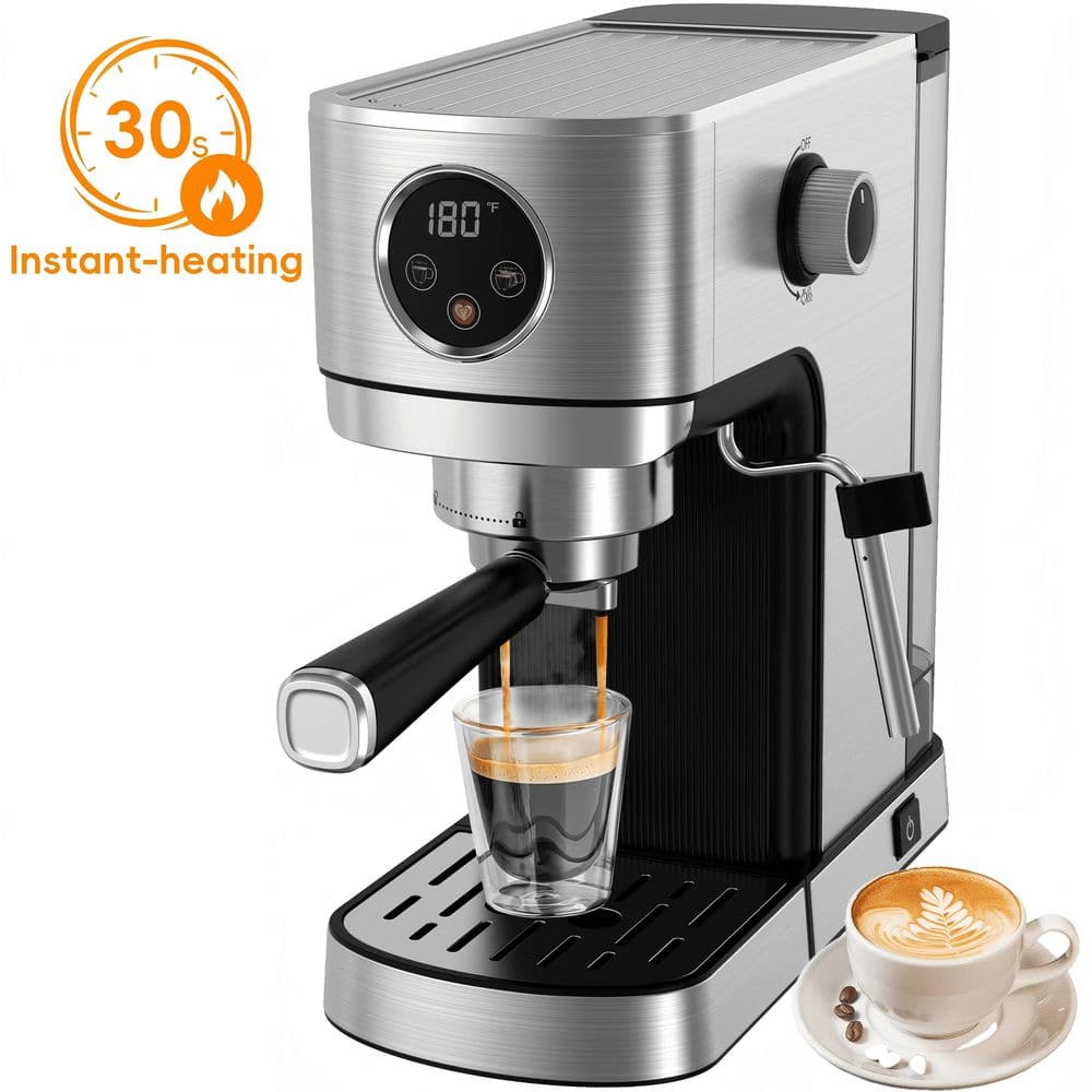 Touchscreen 2 Cup Stainless Steel Espresso Machine with 20 Bar Pump, Milk Frother & Removable Water Tank price history on PriceWatchPro