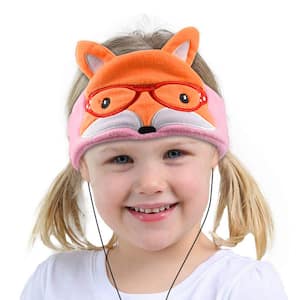 Kids Headphones Volume Limiter Machine Washable Fleece Headphones for Children Travel or Home w/ Adjustable Band (Fox)