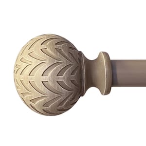 Hermosa 48 in. to 86 in. Adjustable 5/8 in. Single Curtain Rod in Weathered Grey with Finials