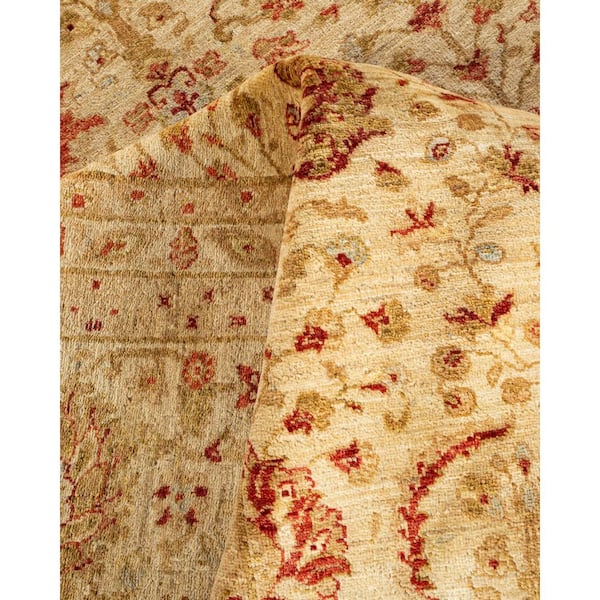 Eclectic 9 ft. x 12 ft. Ivory  Floral Wool Indoor Area Rug