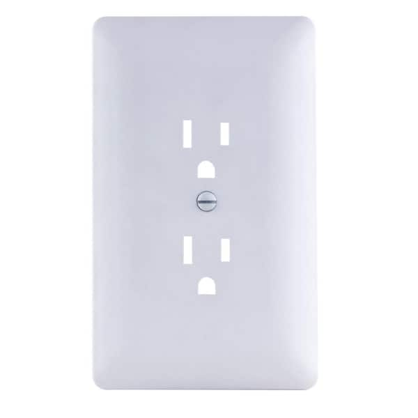 round duplex outlet cover wall plates white