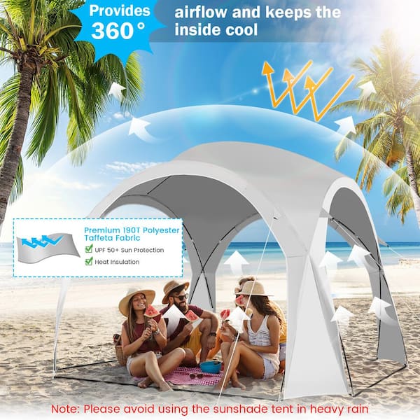 HONEY JOY Large Sun Shelter for 6-8 People UPF50+ Portable Beach Sunshade  Tent W/Carry Bag 16 Stakes 8 Wind Ropes TOPB006557 - The Home Depot