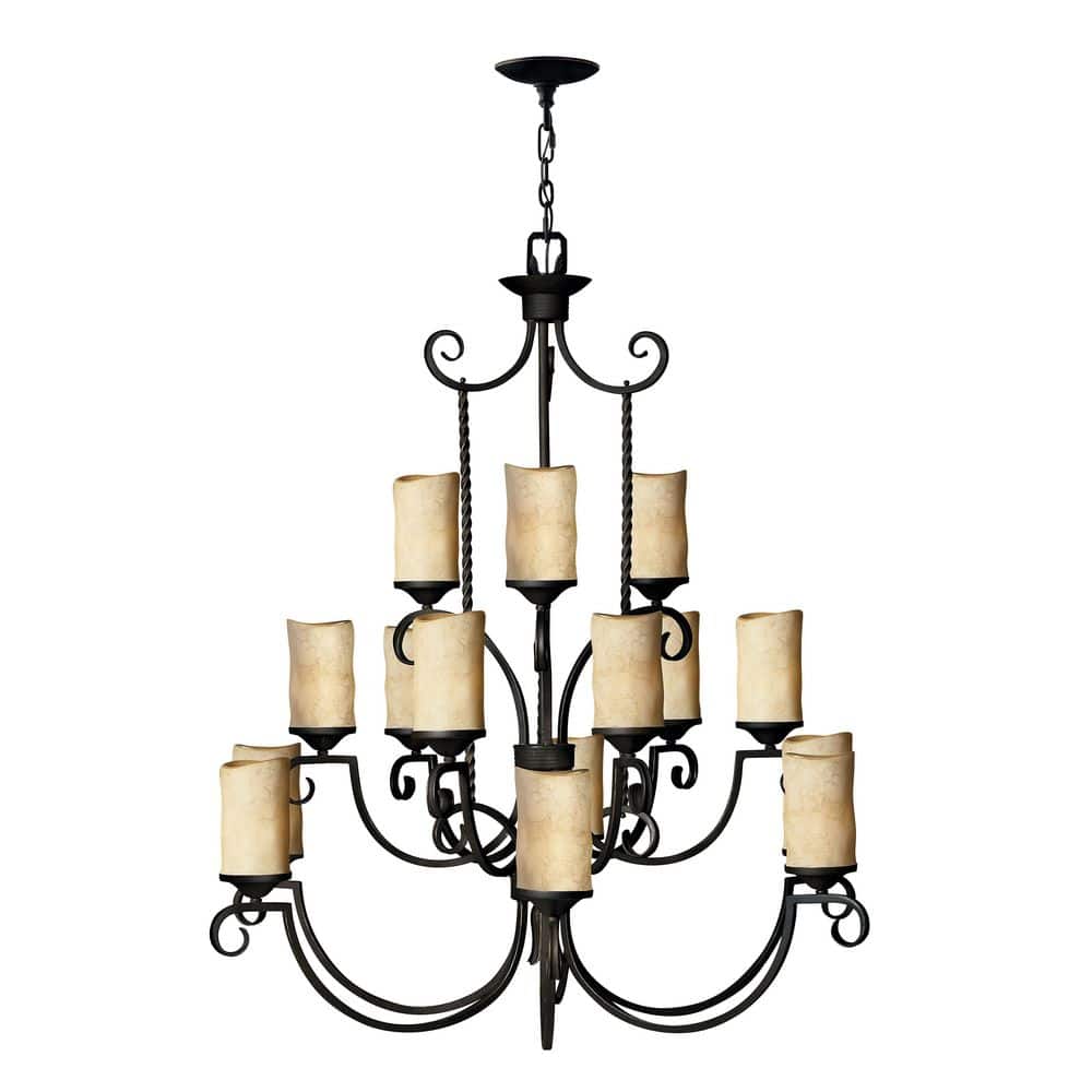 Casa 15-Light Olde Black Shaded Chandelier price history on PriceWatchPro