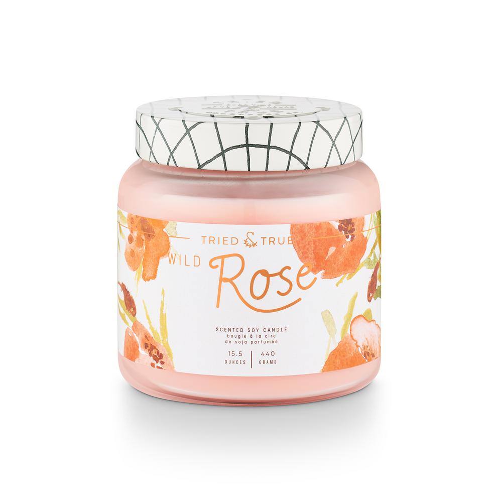 Wild Rose Large Red Soy Scented Jar Candle