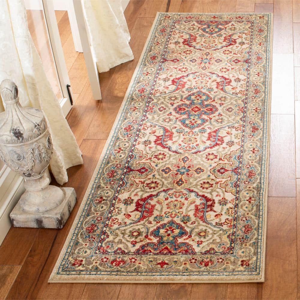 Kashan 3 ft. x 6 ft. Ivory/Taupe Border Ornate Runner Rug price history on PriceWatchPro