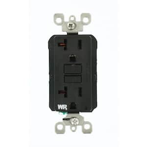 20 Amp SmartlockPro Weather Resistant GFCI Outlet, Black GFWR2-E