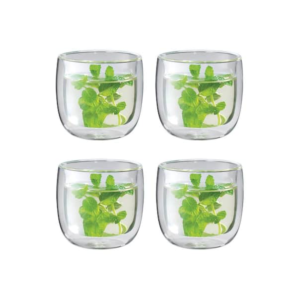 Sorrento 4-pc Double-Wall Glass Tea Cup Set