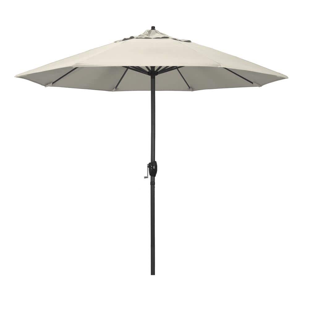9 ft. Black Aluminum Market Patio Umbrella Auto Tilt in Antique Beige Olefin price history on PriceWatchPro
