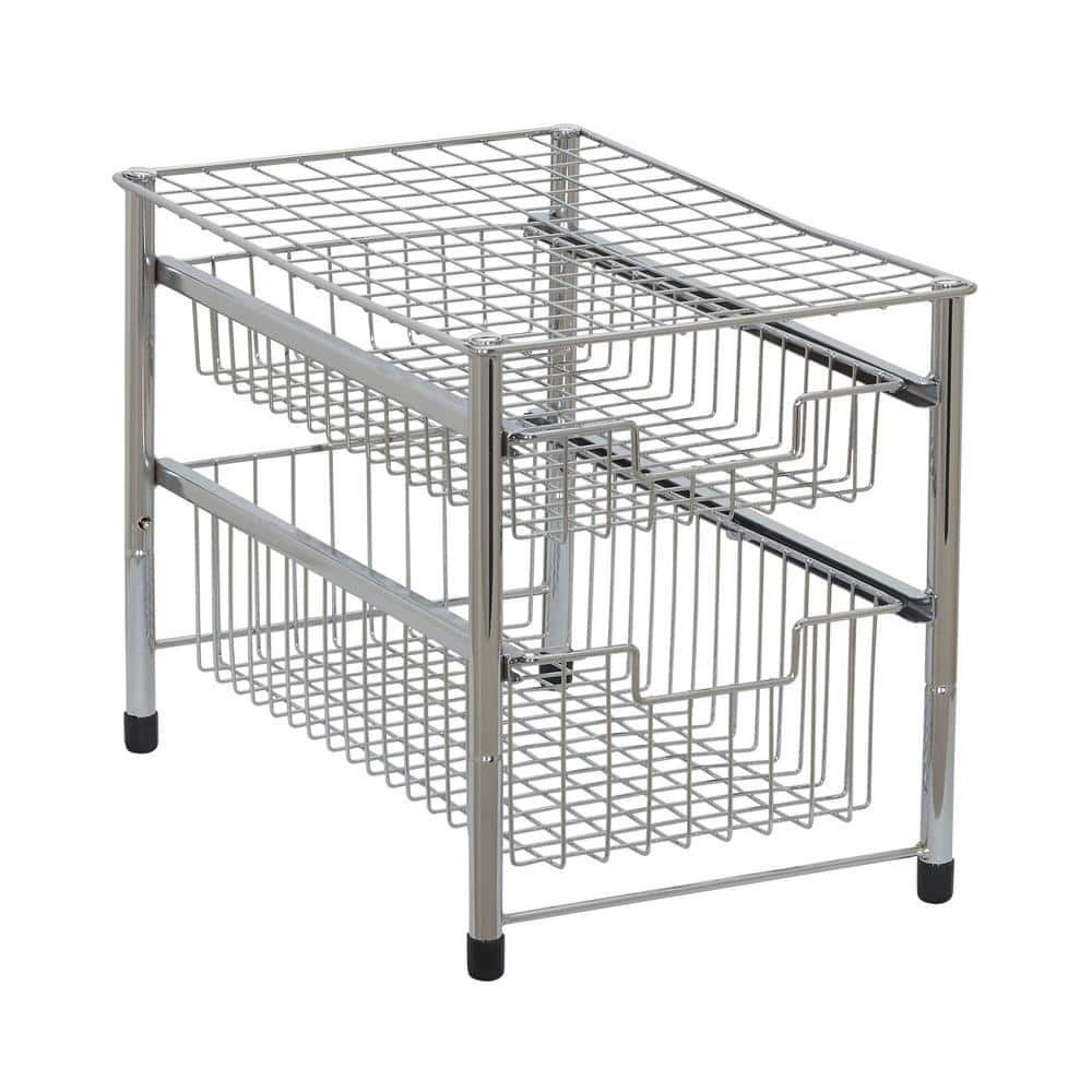 Kitchen Cabinet Pull out Storage Rack With 1 Basket Double - Temu