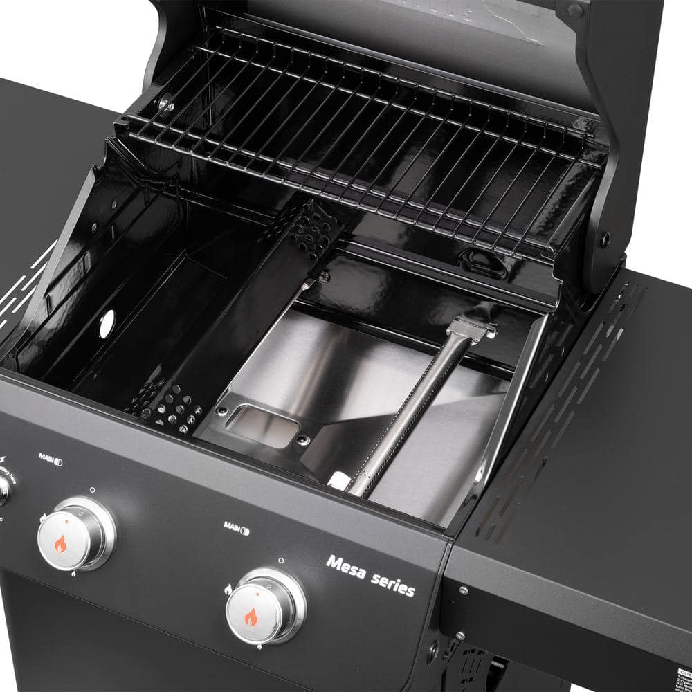 Mesa Black 2-Burner Stainless Steel Propane Gas Grill with LED Controls
