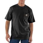 Men's 4X-Large Tall Black Cotton Workwear Pocket Short Sleeve T-Shirt Mid Weight Jersey Original Fit