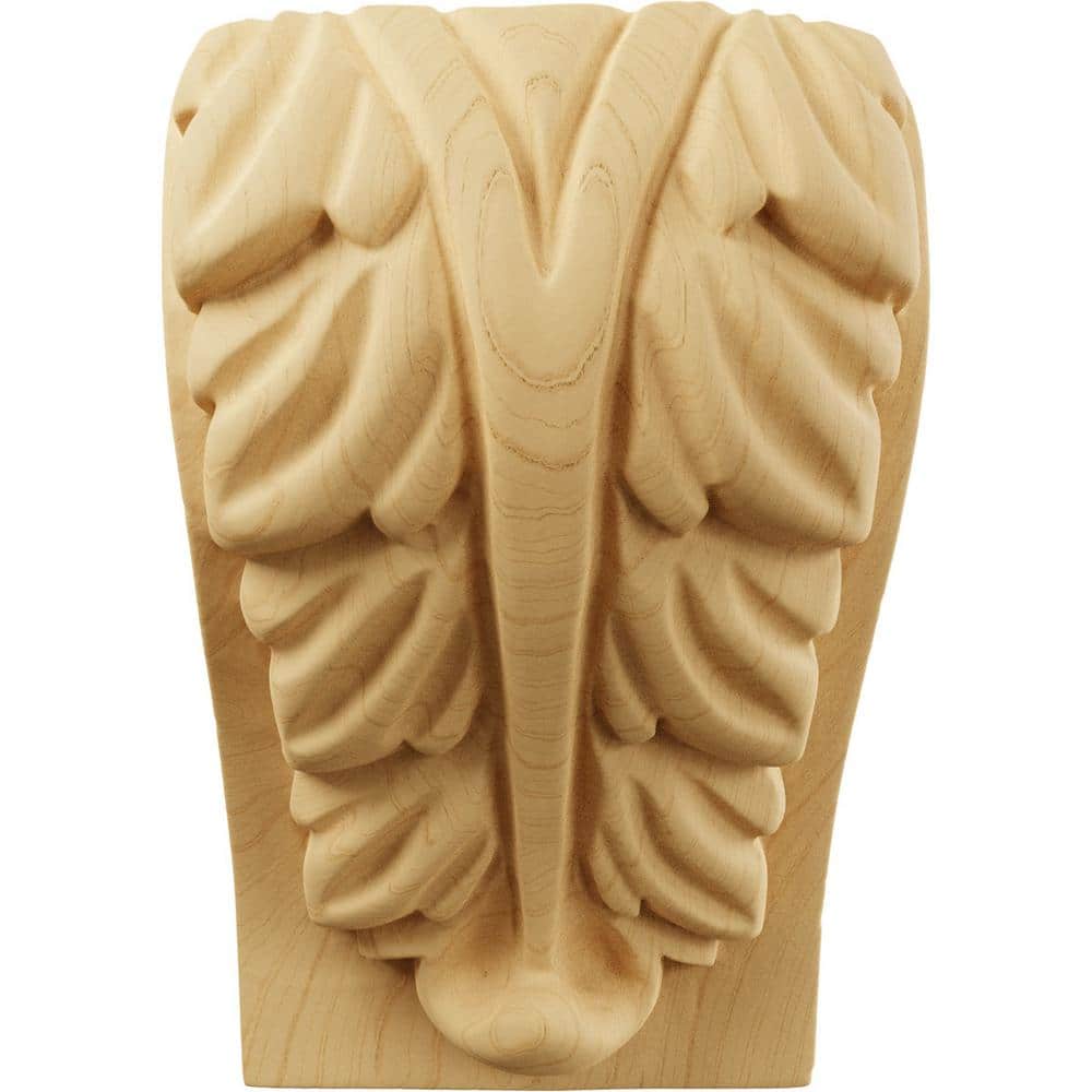 Small Alder Acanthus Leaf Block Wood Corbel