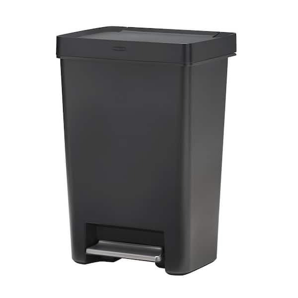 Rubbermaid 12.4G Premier Series II Step-On Trash Can with Lid Lock and Slow Close