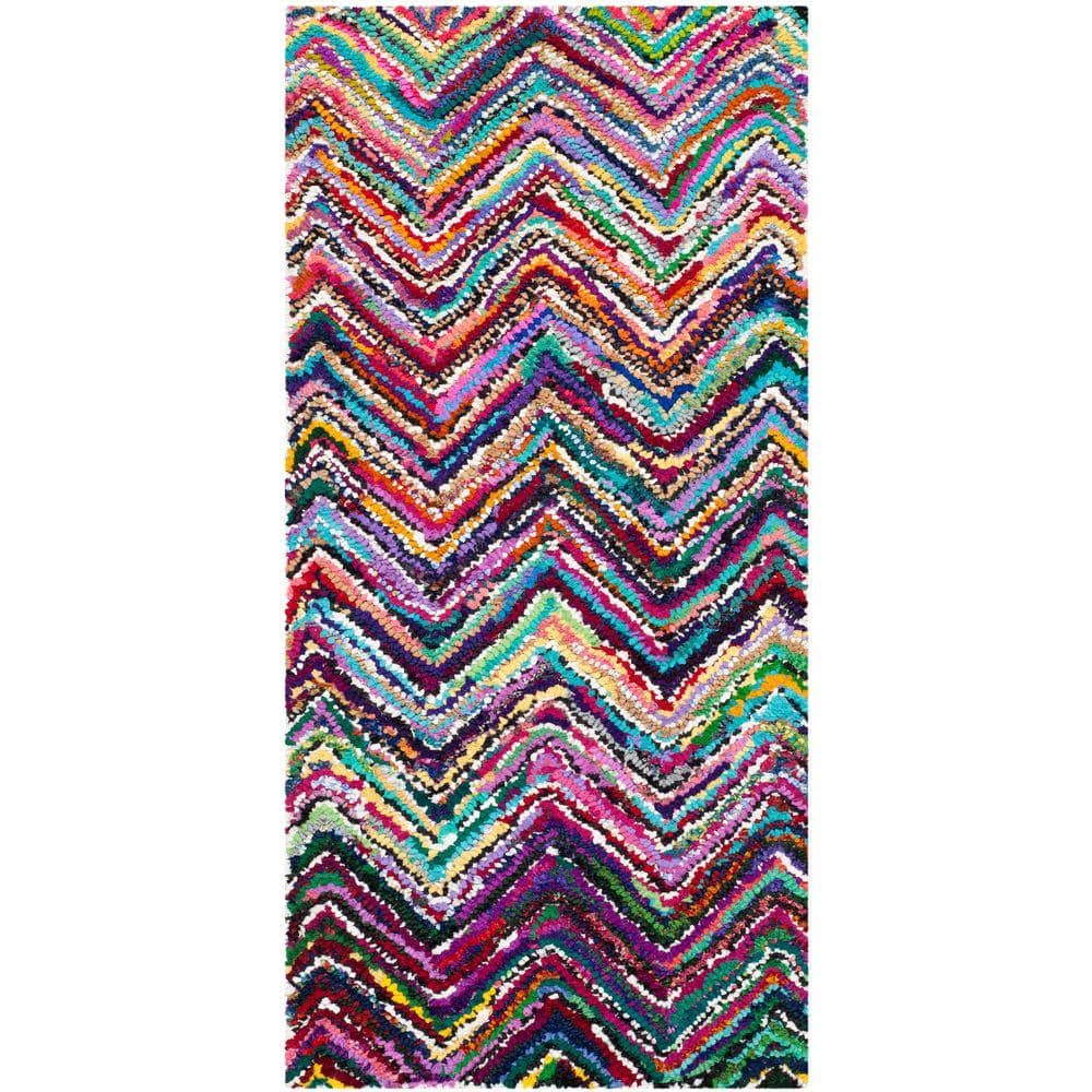 SAFAVIEH Nantucket Multi 2 ft. x 5 ft. Chevron Runner Rug NAN311A25