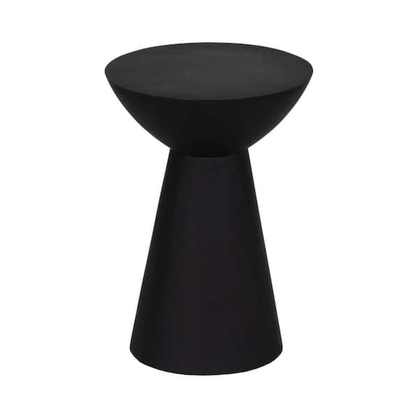 Liv & Skye 13 in. Black Round Wood Drum End Table