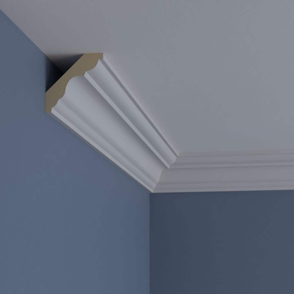 94.5" White Polyurethane Smooth Crown Moulding